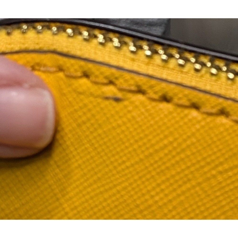 Michael Kors Yellow Leather Dome Crossbody‎ Gold Bag Chain Strap - Picture 5 of 11